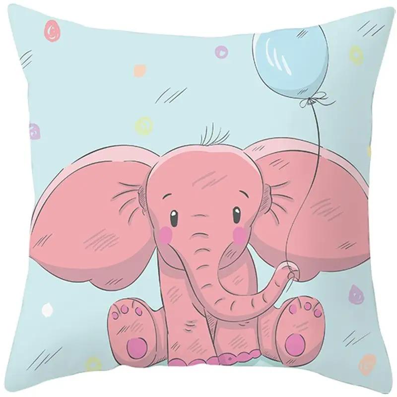 

Наволочка с рисунком животных из мультфильмов для офиса, гостиной, автомобиля, украшения для дома, наволочка 40x40cm