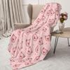 Individuell 3D-gedruckte rosa Schweinegesicht Cartoon-Muster Decken Atmungsaktive Weiche Flanell Sommerdecke für Sofa Reisen Schlafzimmer