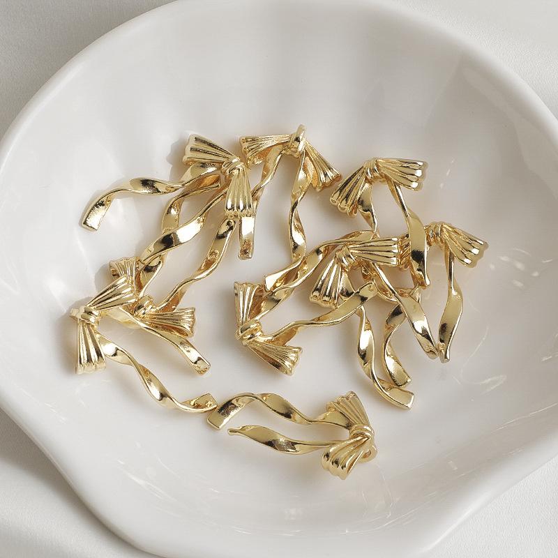 14K Gold-Filled Pearl Bow Pendant Necklace DIY Beading Materials