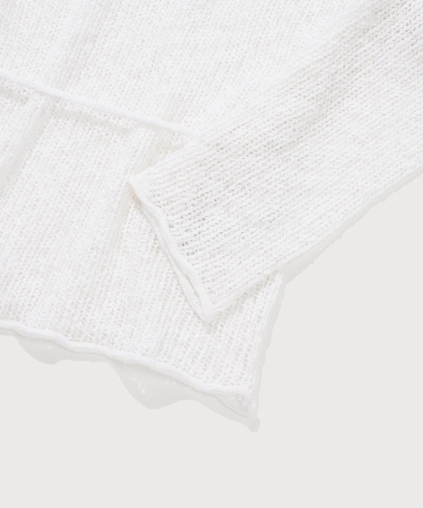 COVERNAT WOMAN Crochet Round Neck Knit White