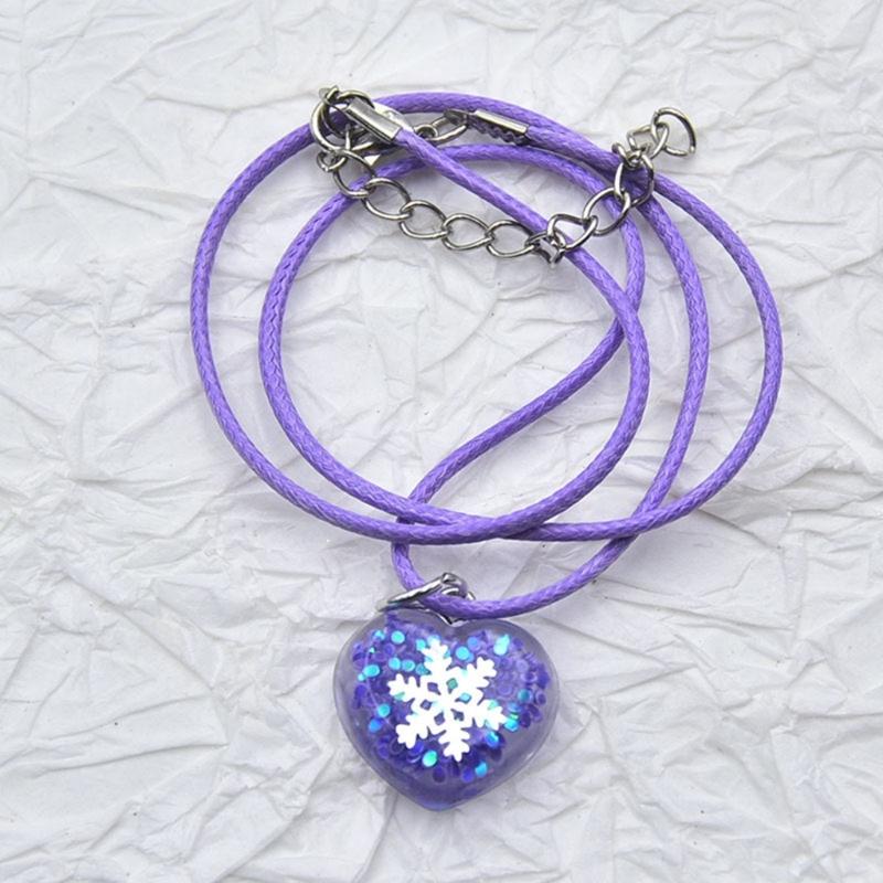 Fashion Acrylic Heart Pendant Necklaces for Women Hot Girls Snowflake Necklace