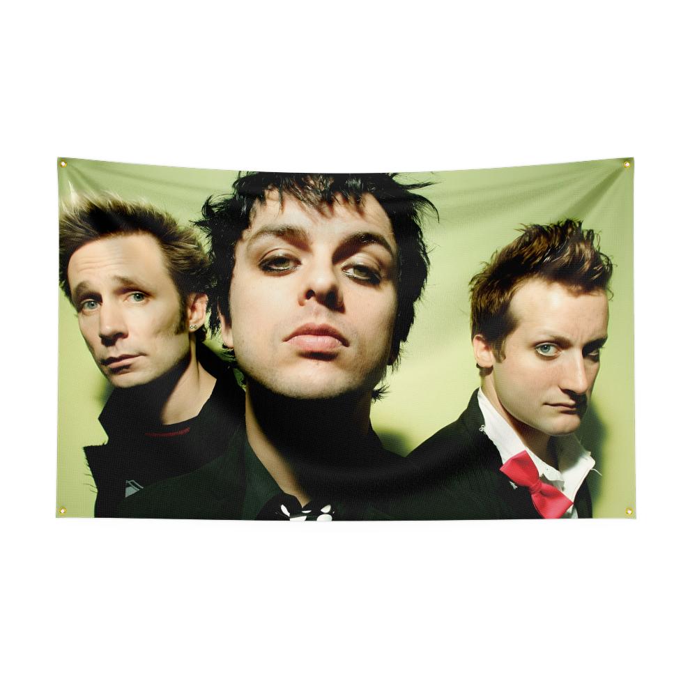 Ggreen Day Flag Rock Music Band Banner Hd Printing Tapestry Exhibition Music Band Fans Garage Decor