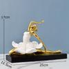 Gold-plating Ballet Dancer Character Statue Desk Decoration Ballerina Artwork Figures Resins Sculpture Room Aesthetic Decor