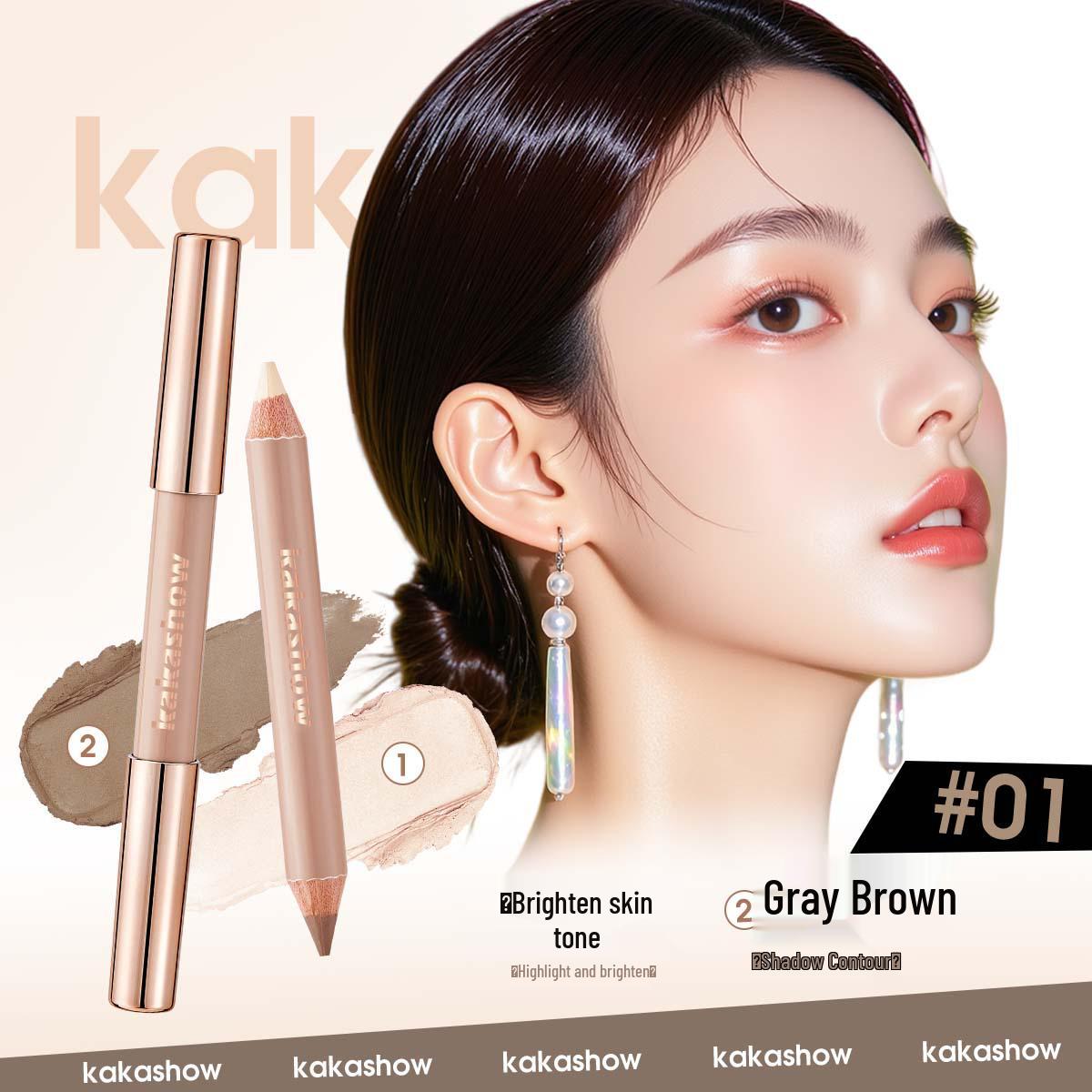 Kakashow 3D Double-Ended Contouring Stick: Highlight & Shadow for Beginners, Multi-Use, High-End Feel. 2g + 2g