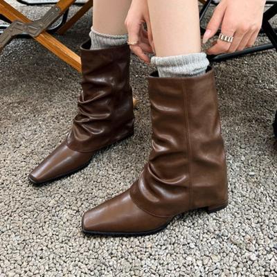 Damen Hohe Absätze Stiefeletten Elegant Klobige Schuhe Designer 2025 Winter Chelsea Boots Neue Kleider Party Frau Pumps Botas