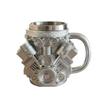 Stainless Steel V6V8 Engine Coffee Mug with Resin Crafts