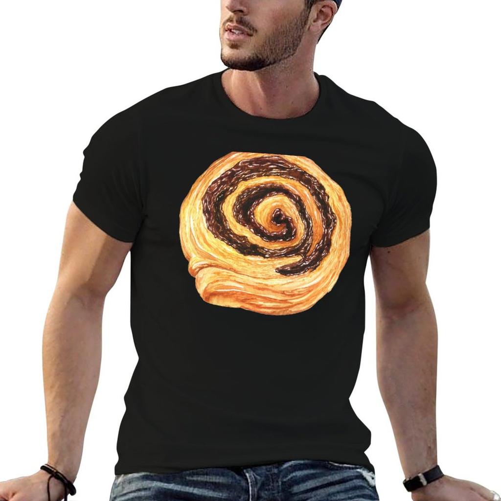 Chocolate Cinnamon Roll Pastry Tshirt T Shirts For Unisex Cotton Funny Unisex T Shirt Luxury Unisex T Shirt Cotton High Quality Tshirt