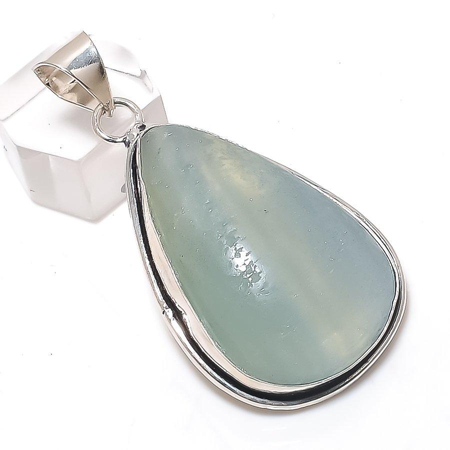 

Аквамарин Драгоценный Камень 925 Стерлинговое Серебро Ювелирное Изделие Подвеска 2.21