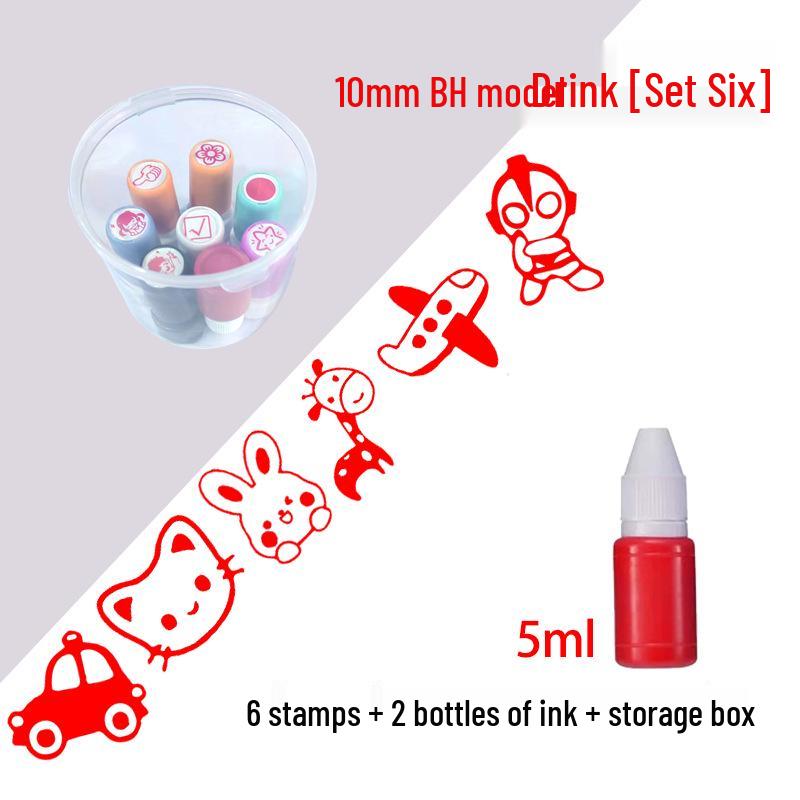 Children's Reward Stamp Set: Cartoon Teacher Small Red Flower Stamps for Kindergarten and Primary School