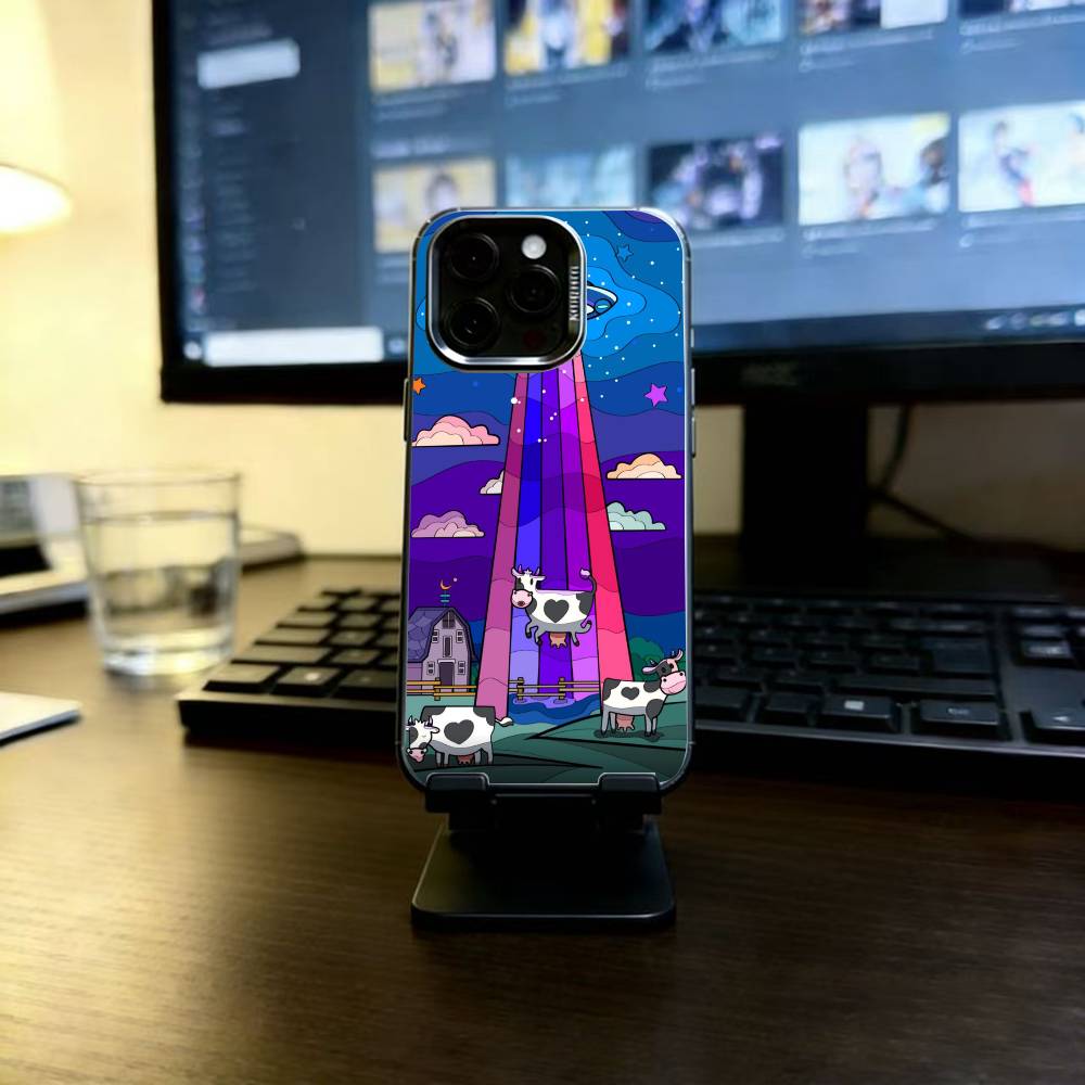 

UTO Drawing Phone Case For iPhone 17,16,15,14,13,12,11 Plus,Pro Max,XS,Colorful Silver Phone case Funda Cover iPhoneXsMax