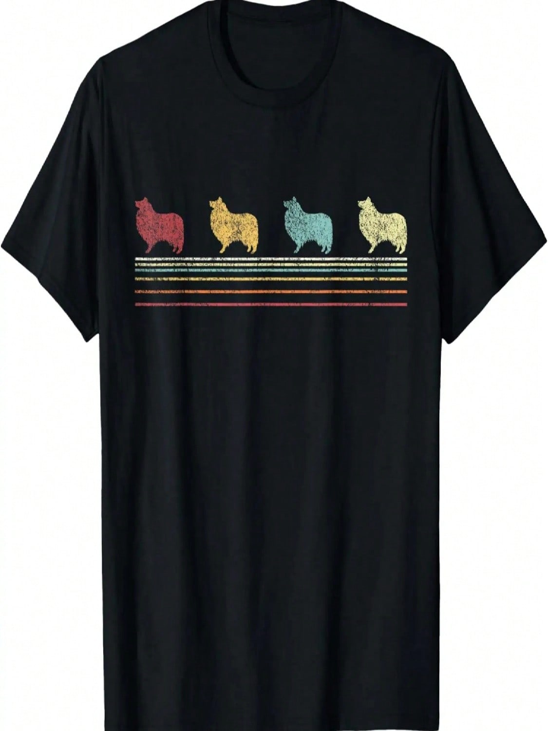 Retro Sheltie Mom Sheltie Dad Shetland Sheepdog Vintage T-Shirt S