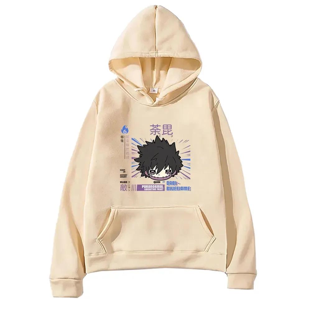 Japanese Anime My Hero Academia Dabi Hoodies Men Women Manga Print Long Sleeve Pullover Sweatshirts Casual Clothing