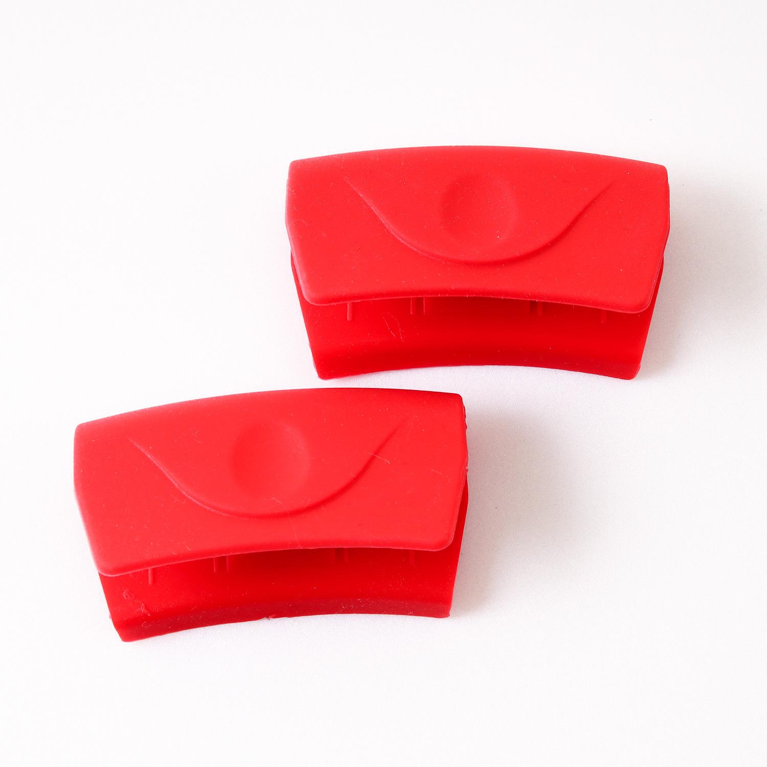 

1 пара силиконовых зажимов для ушей, креативный зажим, чугунная ручка для микроволновой печи, изоляционный зажим для рук, набор ушей для горшка красный