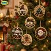 6 stk DIY Juletræ Træ Diamantmaleri Ornamenter Sæt Snemand Rensdyr Perle Vedhæng Hængende Håndværk Juletræ Dekoration