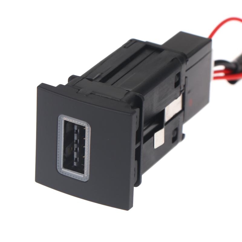 1Pcs Pd Quick Charge Phone Charging Adapter  Red Led Car Usb Charger Outlet Button For Golf 6 Mk6 5 Scirocco 2006-2012
