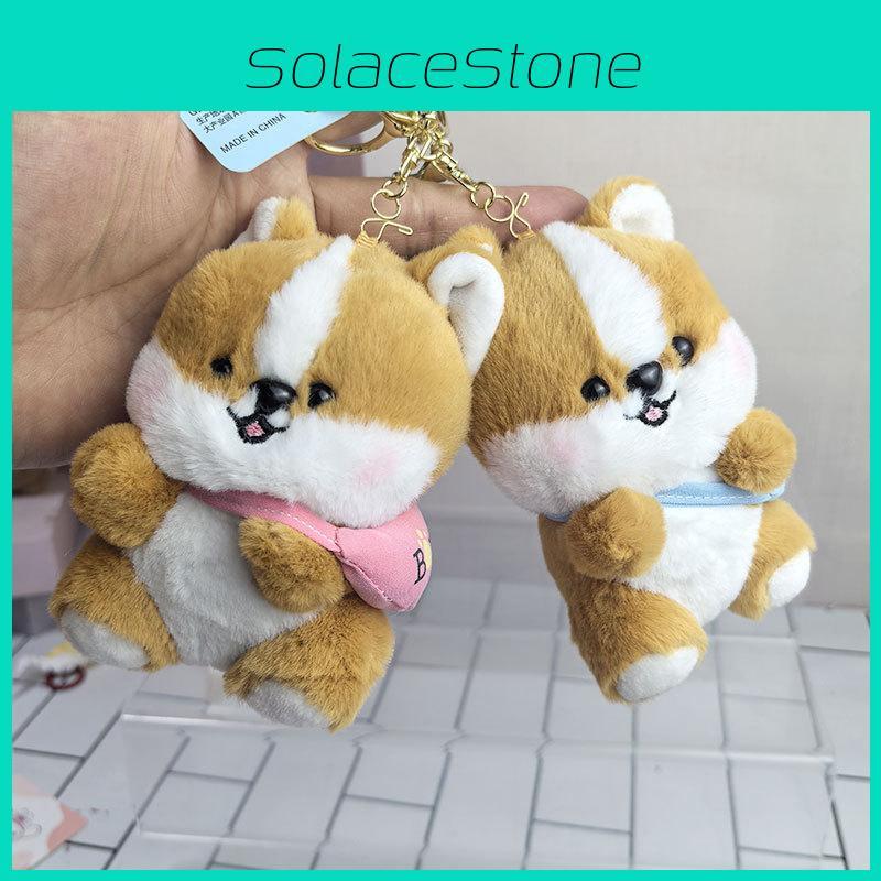 Playful Cartoon Corgi Dog Plush Toy Keychain Bag Cozy Stuffed Animal For Little Ones