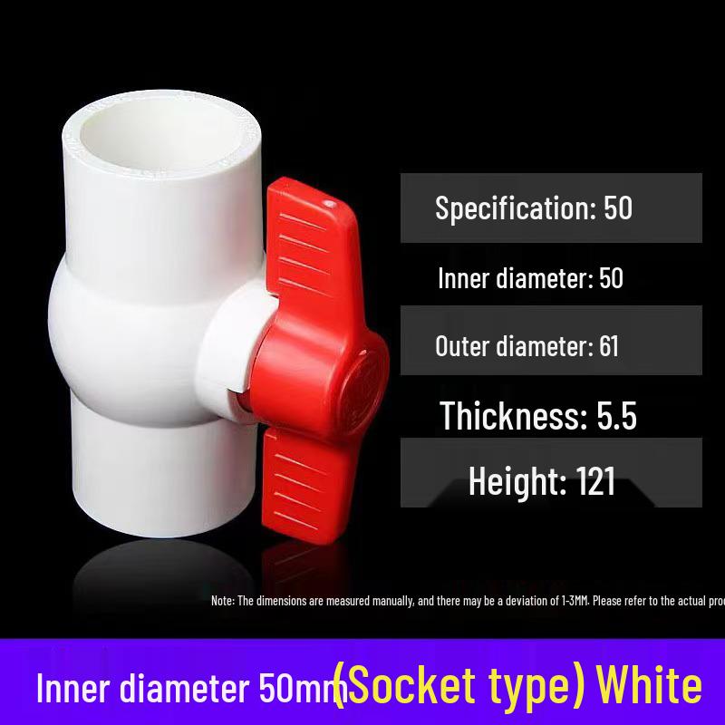 PVC Ball Valve Switch for Water Pipes (Sizes: 20-110mm)