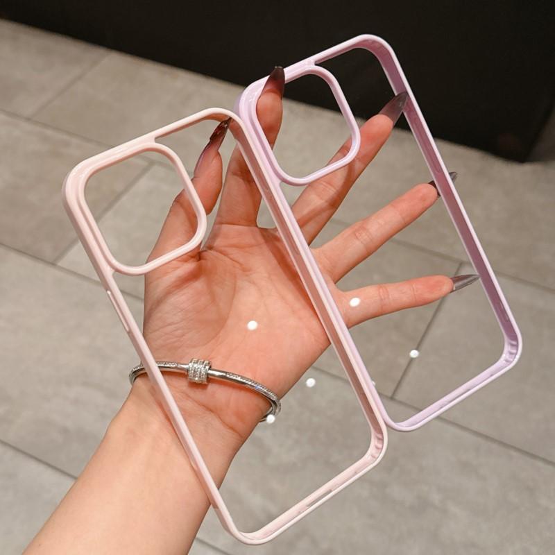Luxury Clear Candy Color Case For iPhone 17 16 15 14 Plus 13 12 11 Pro Max Shockproof Bumper Protective Cover Phone Accessories