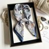 71Cm Silk Scarf Women's High-end Sense European and American Hot-selling Printed Fashion Scarf Retro Paisley Cashew Flower Satin Square Scarf