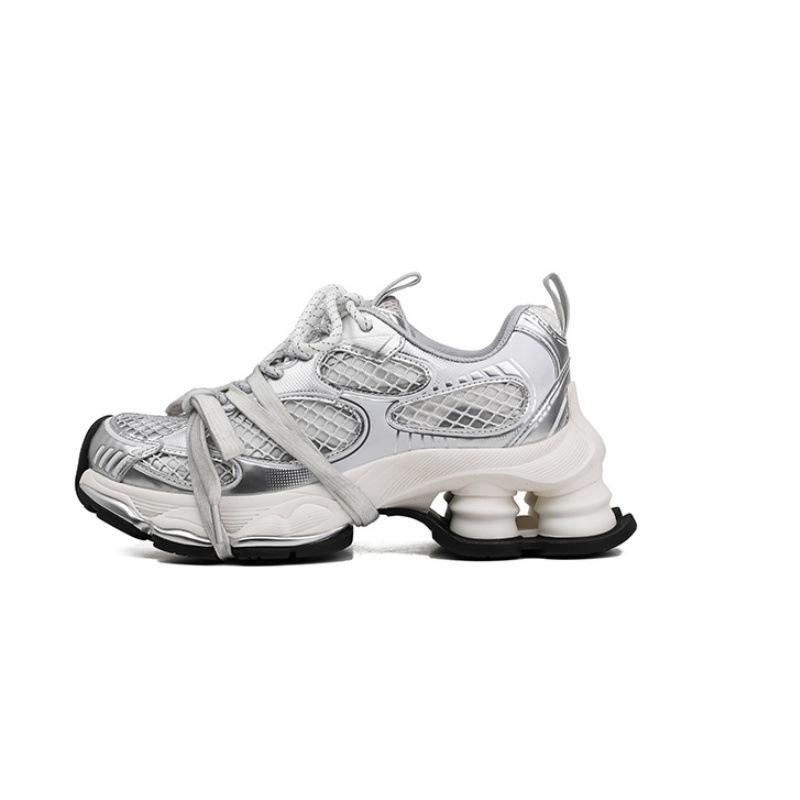 

Lin Yun same Galaxy ion dad shoes 2025 new spring mesh versatile height increase silver casual sports shoes 40 серебряный
