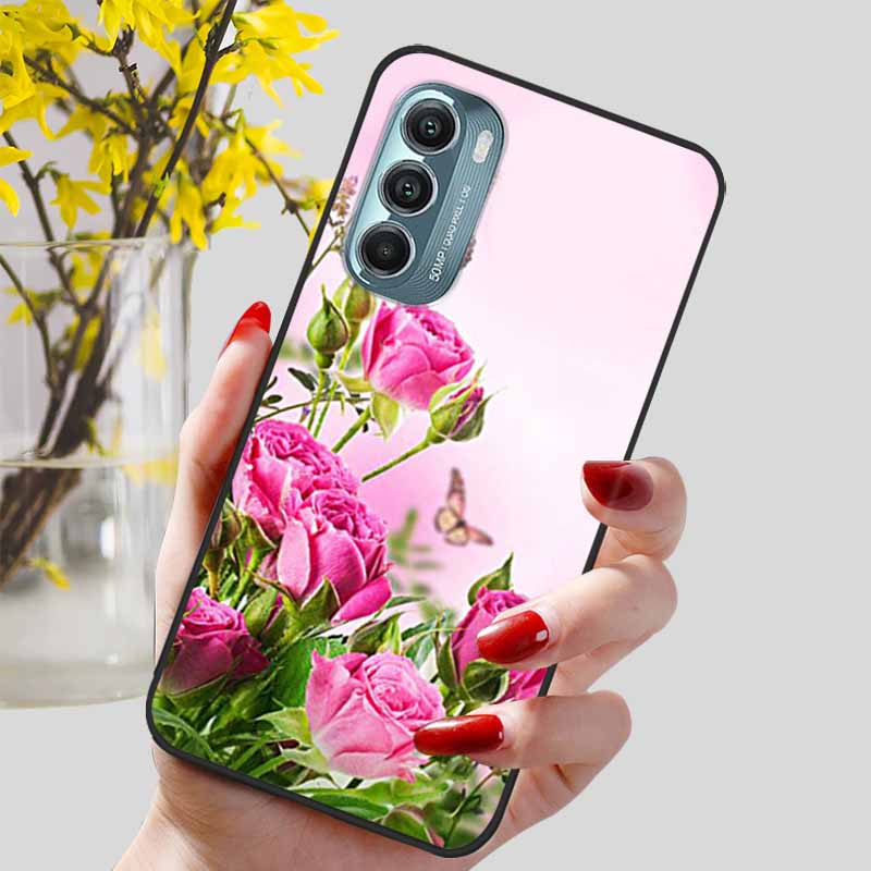 Fashion Lovely Cute Black TPU Silicone Phone Cover for Motorola Moto G Stylus 4G 5G 2022 Protect Soft Bumper Shells Coque Capa