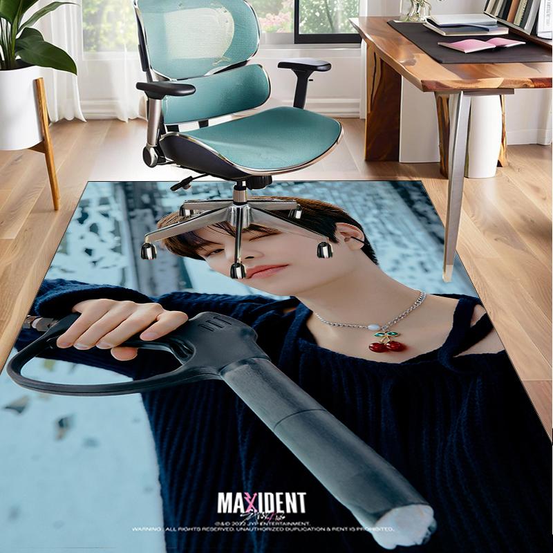 K-pop Group Stray Office Rug Chair Mat, Game Carpet, Suitable for Front Door, Bedroom, Living Room, Desk, Holiday Gift