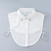 Eleganter Perlen-Falscher Kragen Bequemes Chiffon-Gewebe Abnehmbarer Kragen für Damen Mode Formeller Anlass und Tägliches Tragen