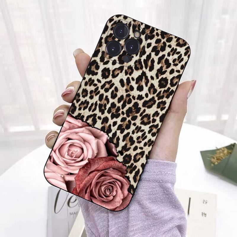 FHNBLJ Fashion Leopard Print Phone Case For iPhone 14 11 12 13 Mini Pro Max 8 7 6 6S Plus X SE 2020 XR XS Funda Case