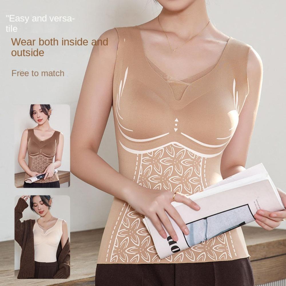 

Traceless Women Thermal Underwear Flower Printed Seamless Undershirts Fall Winter XXXL чорний