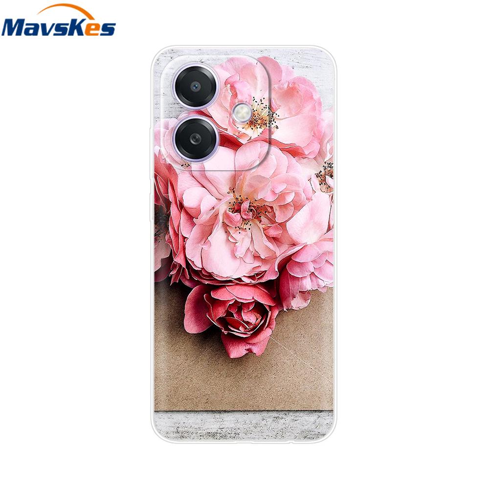 Oppo A3x A3 4G 5G Kılıfı CPH2669 Boyalı Çiçekli Kapak Darbeye Dayanıklı Telefon Kılıfı Oppo A3x OppoA3 OppoA3x İçin Yumuşak TPU Kılıflar Kılıf
