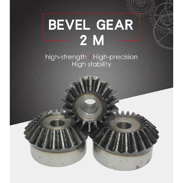 1 Piece Bevel Gear 2M22T/23T/24T/25T/26T/27T Gear 90 Degrees Meshing Angle Carbon Steel Transmission Ratio 1:1 Transmission Part