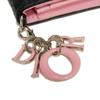 Used Lady Dior Card Holder 10656 S0011PANB 7946 with logo charm, pink two-tone, excellent condition, Cannage Black from