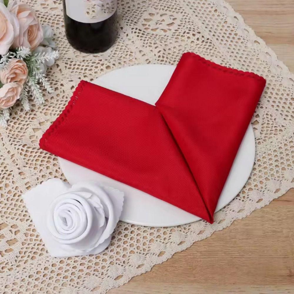 10pcs Smooth Texture Table Napkins 30x30cm Satin Napkins Dinner Napkins Birthday Celebration