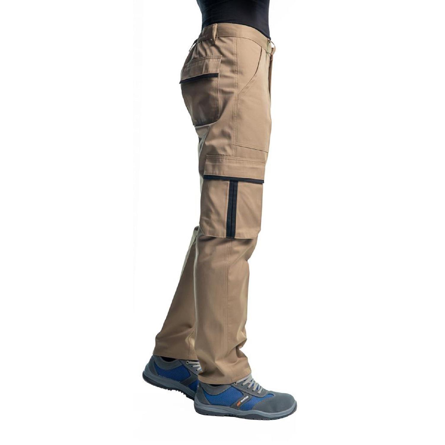 

, Work Trousers, Beige-black, With Commando Pocket -54e457- S