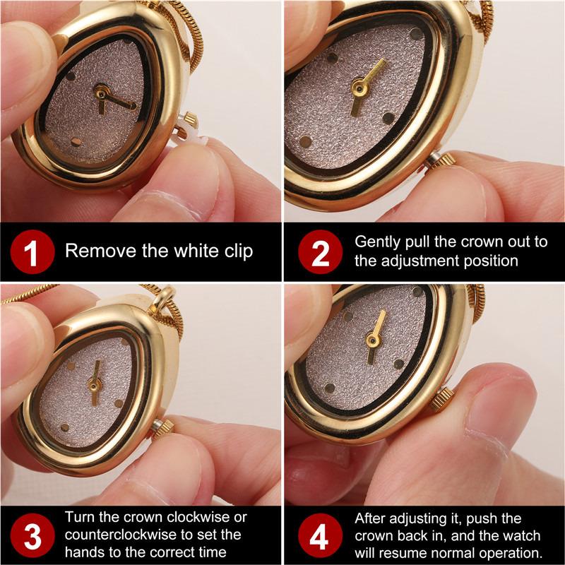 Versatile Square Water Droplet Shape Watch Necklace Fashion Women's High Quality Stainless Steel Pendant Watch Necklace Jewelry