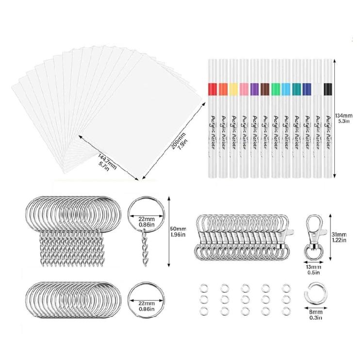 87Pcs BOPS Heat Shrinkable Plastic Sheets for Creative Keychain Making Colorful Craft Supplies