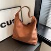 Borsa Donna Trendy Vintage Autunno Pelle Scamosciata Borsa a Spalla Grande Capacità Monocolore Semplice Casual Borse da Pendolare Borse a Mano Retrò