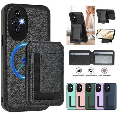Magsafe 2 in 1 Abnehmbare Huawei Brieftaschenhülle mit Kartenhalter Magnetischer Ständer PU-Leder-Klapphülle für Honor X6B X7B X8B X9B Honor200 Play 8T