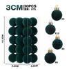 3cm Flocked Christmas Balls 30pcs Set Xmas Tree Hanging Ornaments Luxury Decorations