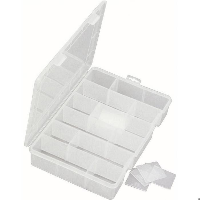 Mallette de rangement - VISO - O300 - 18 compartiments - 280x200x50 mm - Blanc