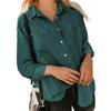 Spring Autumn Women's Denim Blouse Solid Lapel Long Sleeve Shirts Fashion Casual Office Lady Tops