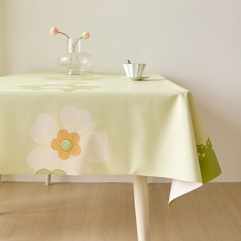 Tovaglia Rettangolare in Ecopelle con Stampa Floreale di Campagna Impermeabile Resistente all'Olio Resistente al Calore Copritavolo Senza Lavaggio