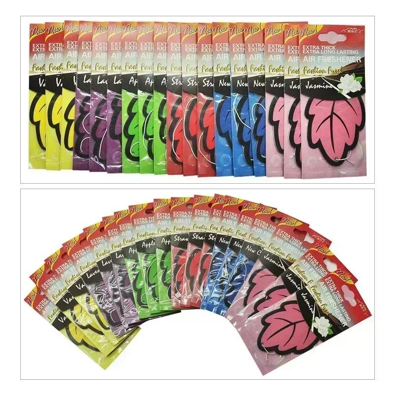6PCS Scar accessories interior Car Air Freshener Natural scented tea paper Auto Hanging Vanilla perfume fragrance Leaf Shape