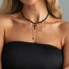 IngeSight.Z Trend Creative Crystal Beaded Chain Choker Necklace Women Exquisite Cross Rhinestone Tassel Pendant Necklace Jewelry