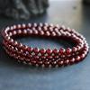 Natural Garnet Red Multi-Strand Womens Crystal Bracelet With Leaf Design Gift Giving