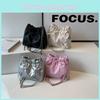 Chic Bucket Bag With Bow Drawstring Simple Street Fashion Pu Crossbody Bag