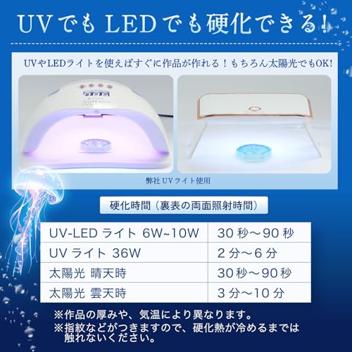 RENAGE Resin Liquid UV LED, Large Capacity 375g, Transparent, Hard Type, Medium Viscosity, Jellyfish Dream, Clear, Includes Opener, Nozzle Cap, and Fu