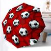 1pc Soccer Pattern Automatic Folding Umbrella - Compact 8-Rib Design, Durable Plastic & Iron, Lightweight for Outdoor Daily Use031
