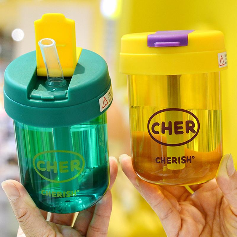 300Ml Mini Straw Water Bottle Anti-Fall Cute Coffee Tea Cup Drinkware Outdoor Portable Sport Water Bottle Cup