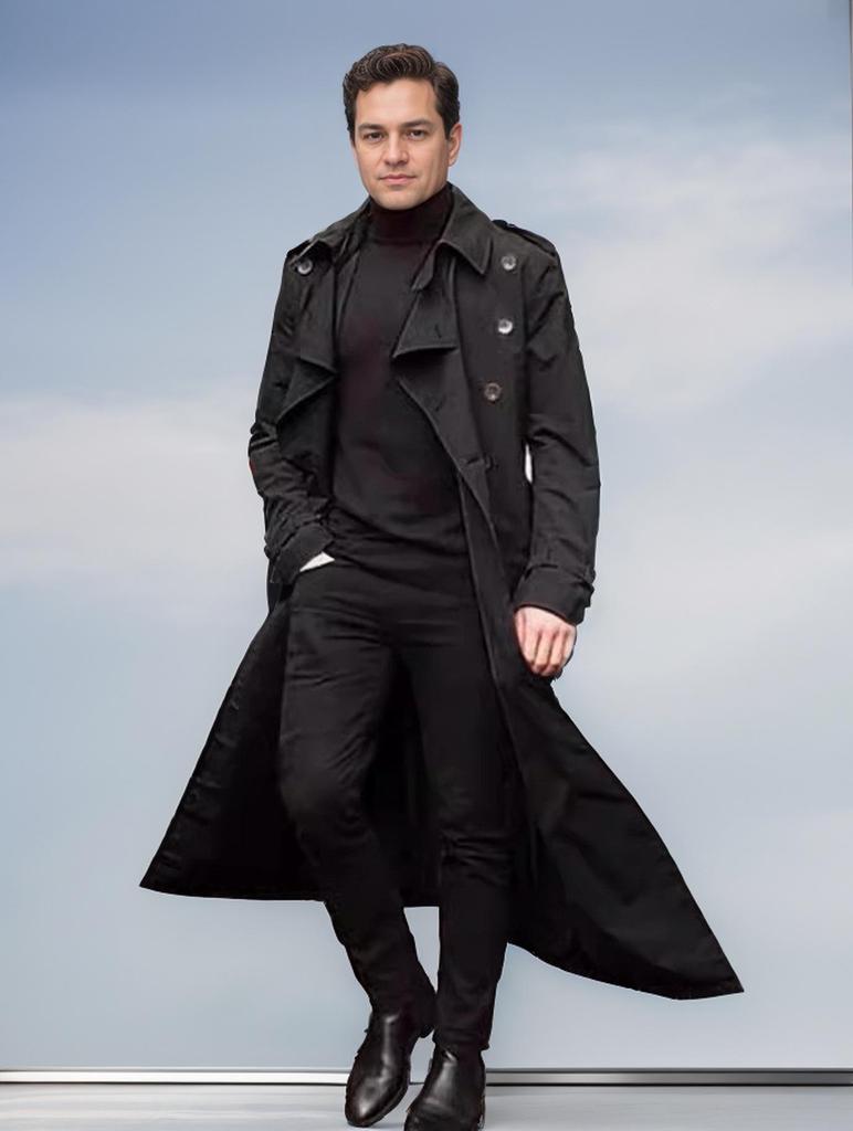 Men's Extra-Long Trench Coat - Fashionable Casual Jacket (In Stock)